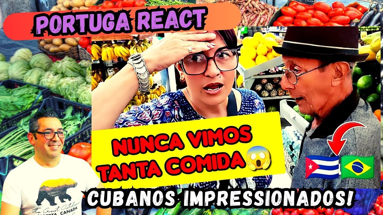 Portuga reage a FAMÍLIA CUBANA VISITANDO PELA PRIMEIRA VEZ UM MERCADO.