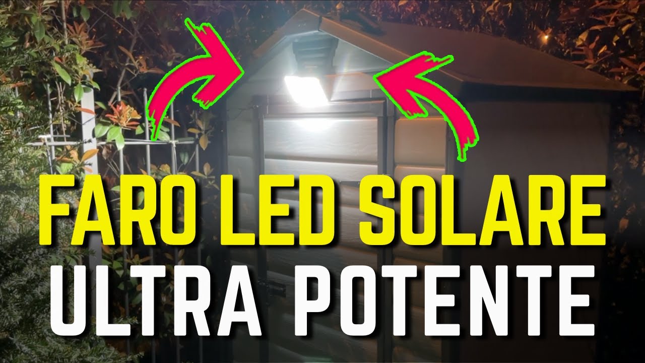 POTENTE LUCE A LED CON PANNELLO SOLARE da esterno Quntis IP64