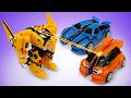 Toy car transformers! Monkart toy cars vs the wall. Megaroids &amp; cars for kids.