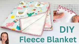 How to Make a Fleece Blanket with Closed Blanket Stitch Edge