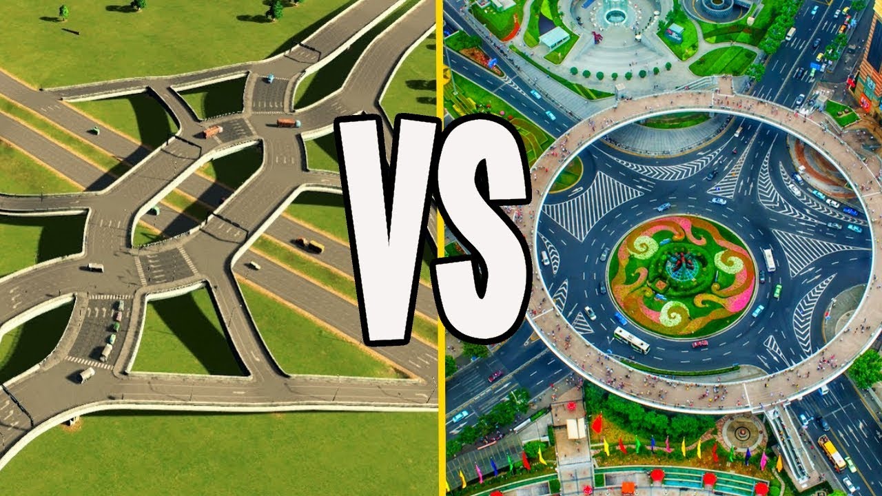 ⁣Roundabouts Vs Diverging Diamond...Who WIns in Cities Skylines?