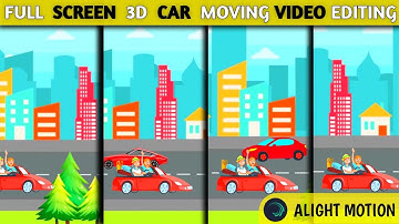 Trending 3D copule Car Moving  status Video Editing Hindi |Alight Motion | Full Screen video Editing