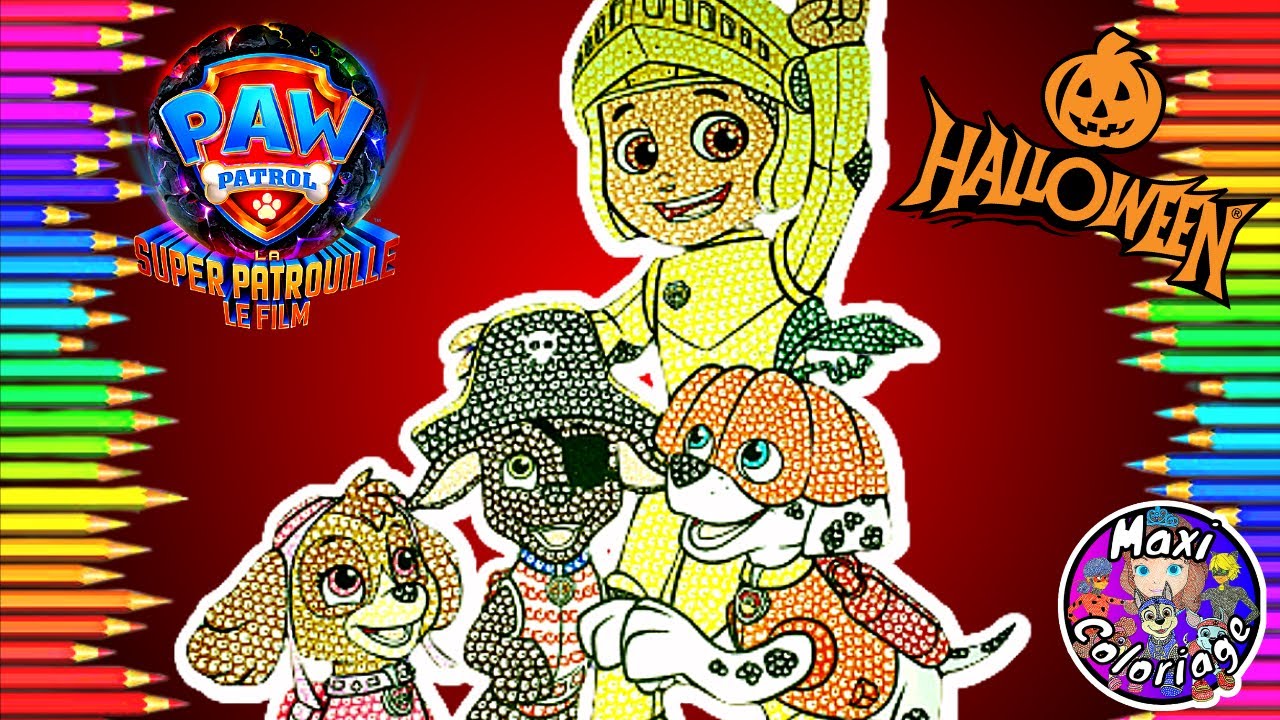 Comment Colorier et Dessiner PAT'PATROUILLE HALLOWEEN- Coloring page