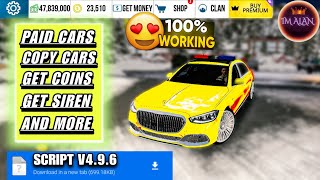 SCRIPT CAR PARKING MULTIPLAYER UPDATE V4.9.6 ALL IN ONE MENU 2025 UNLIMITED (COINS&MONEY) سكربت screenshot 1