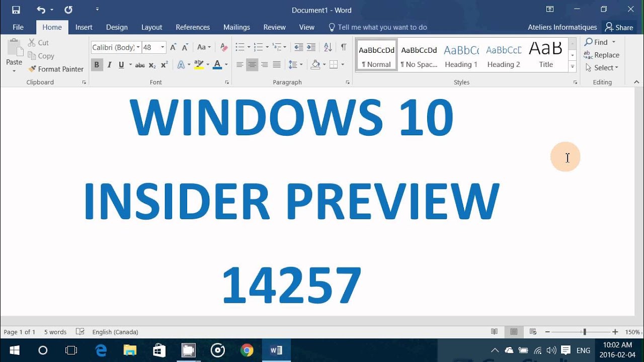 Windows 10 Insider preview build 14257 is available for download February 4th 2016