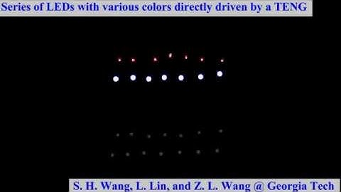 Nanogenerator driving LEDs in various colors by Prof. Zhong Lin (Z.L.) Wang