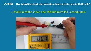 How to bind the electrically conductive adhesive transfer tape to RJ 45 cable?