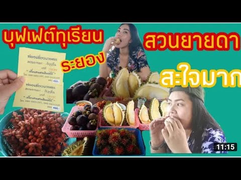 บุฟเฟต์ทุเรียน ผลไม้ สวนยายดาเจ้บุญชื่น ระยอง แบบจุใจ ไม่ดูพลาดมาก | ไปกับบุ๋ม Channel