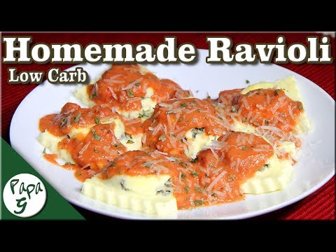 Low Carb Sausage and Spinach Ravioli with a Tomato Cream Sauce – Keto Ravioli