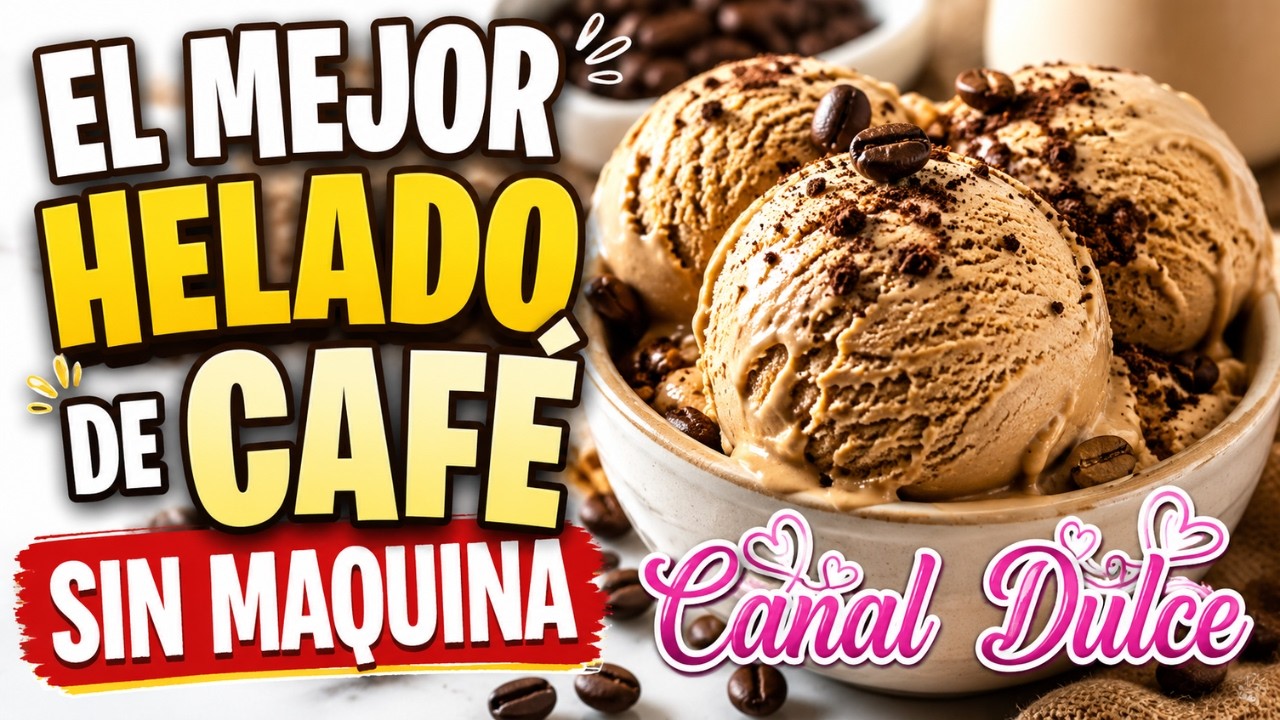 HELADO DE CAFÉ SIN AZÚCAR ☕🍨 | Solo 2 Ingredientes, Sin Máquina y Súper Cremoso