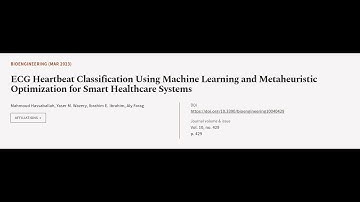 ECG Heartbeat Classification Using Machine Learning and Metaheuristic Optimization fo... | RTCL.TV