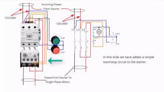single phase starter connections.