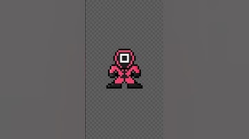 Pixel Perfect! Pink Guard (Squid Game) 8-Bit Tutorial #squidgame #squidgameguard #shorts