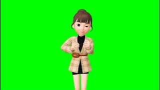 3D Animation Girl Dance Green Screen Effect