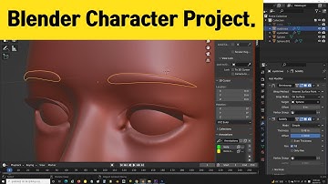 Create Eyebrows, eyelashes | #9 Blender 3d character modeling | sculpting