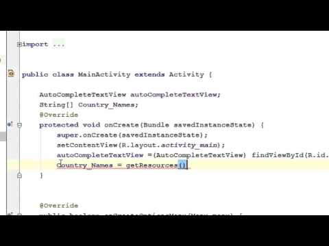 Android Studio Tutorial   10   Working with AutoCompleteTextView