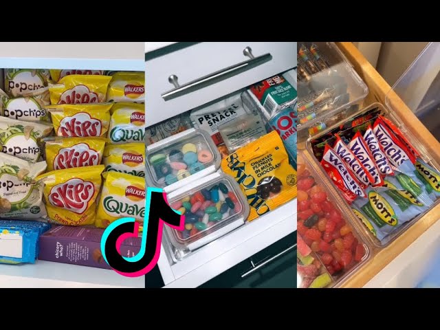 snack drawer organizing & restocking, ASMR