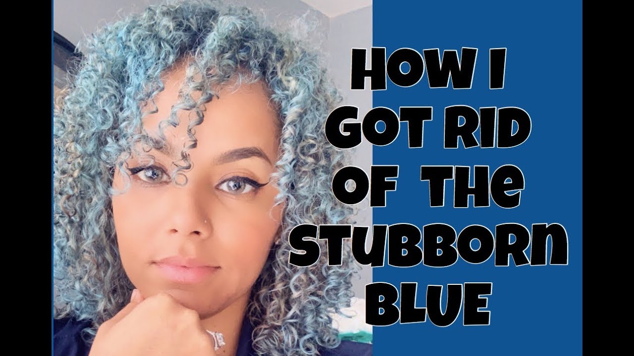 HOW REMOVE BLUE SEMI PERMANENT HAIR COLOR Blue to Blonde Curls by Jojo