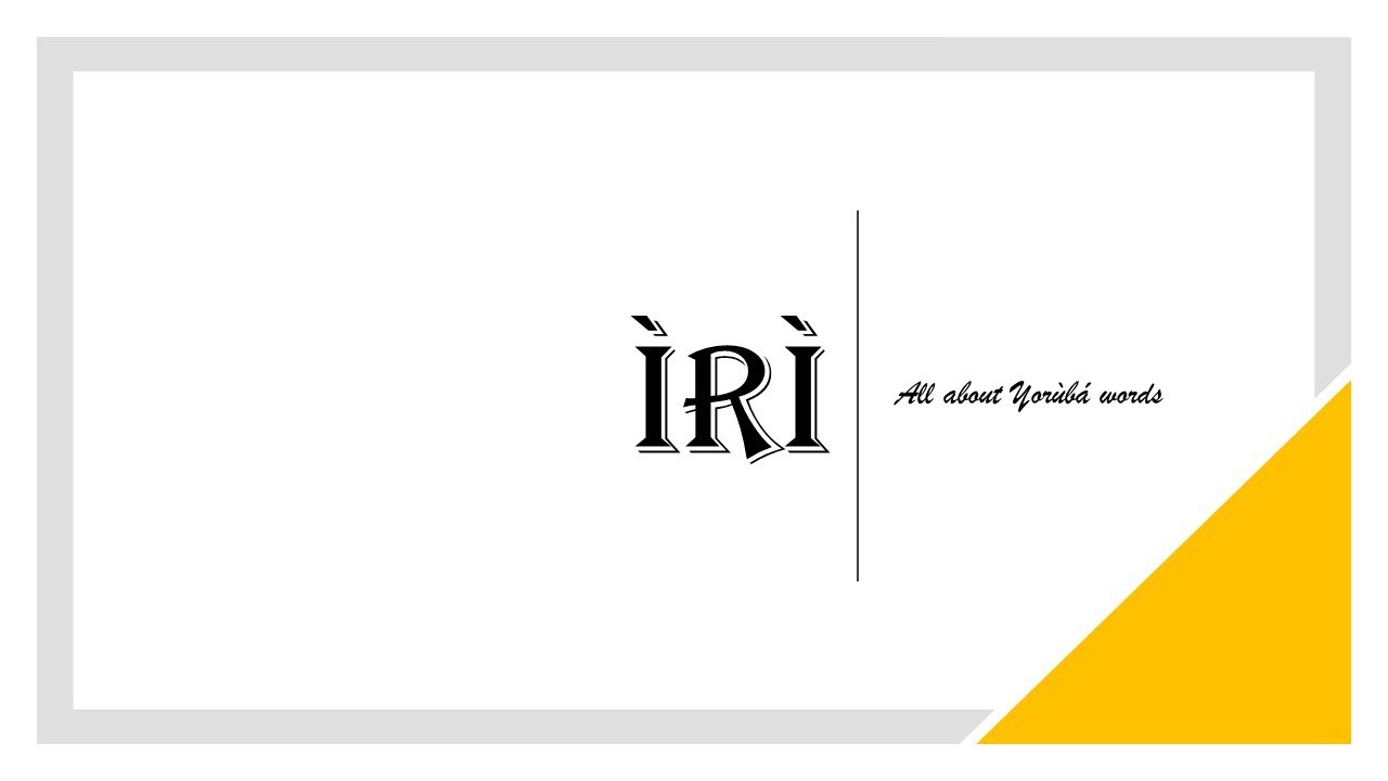 How to say DRIZZLE in YORUBA - YouTube