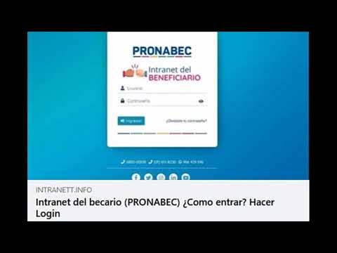 INTRANET DEL BECARIO PRONABEC