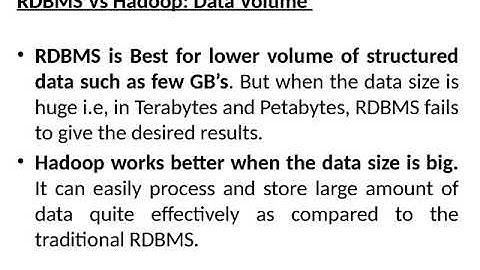 RDBMS vs Hadoop