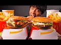 Asmr eating extra big juicy mcdonalds burgers  fries  eating sounds  mcbang asmr