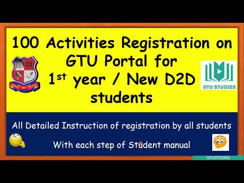100 Activitiy points registration-GTU circular for 1st year or New D2D students-step by step process