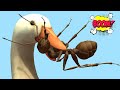 Duck cartoon vs giant ant cartoon animations 4k