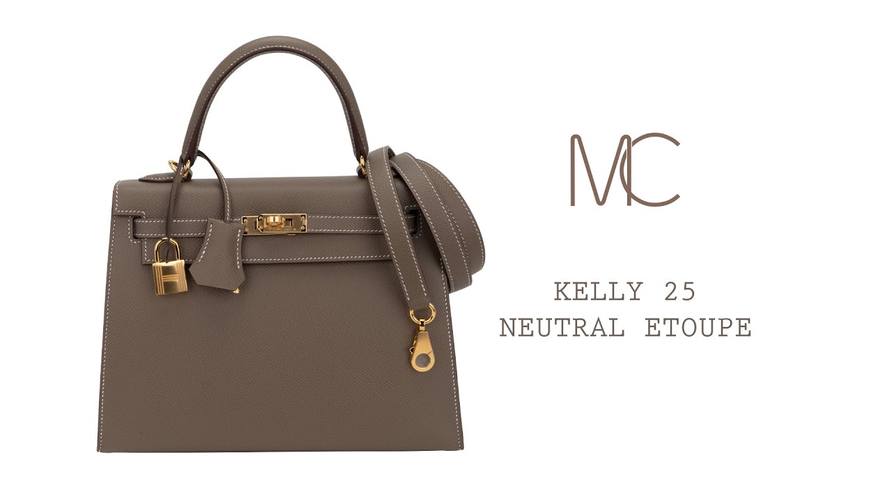 Hermès Kelly 25 Sellier Epsom Etoupe PHW - Kaialux