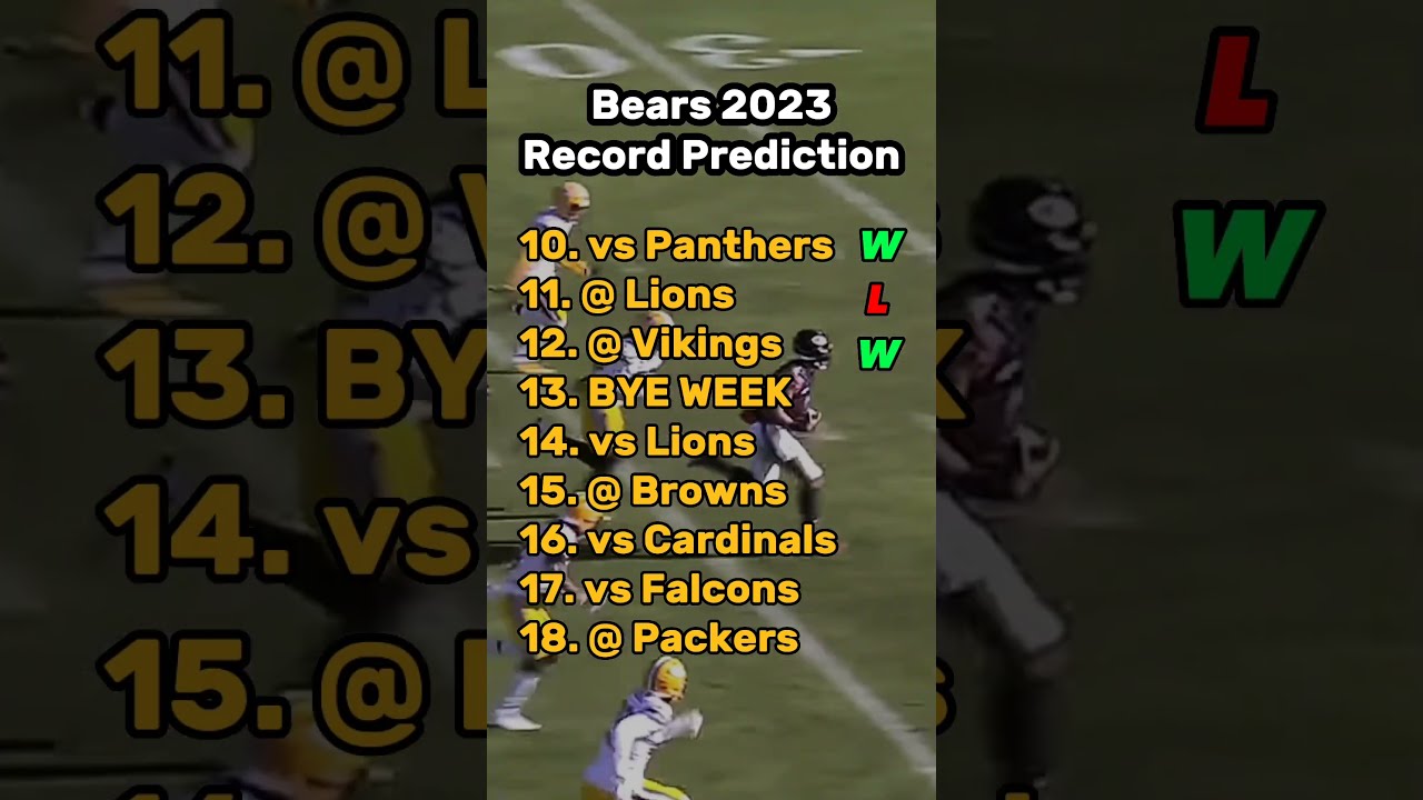 Chicago Bears 2023 NFL Record Prediction shorts YouTube Chicago Bears 2023 NFL Record Prediction shorts YouTube