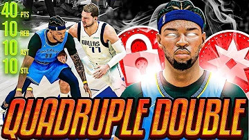 NBA 2K22 PS5 MyCAREER - Quadruple Double vs Luka Doncic! Crazy Windmill CONTACT DUNK!