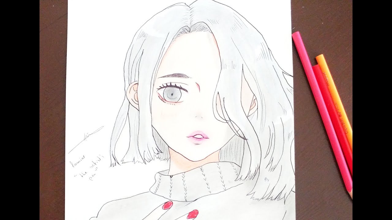 How To Draw Anime Girl With Pencil Easy Draw The Artists Pen