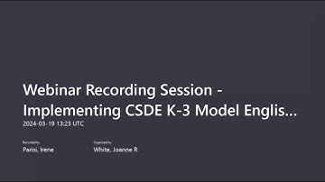 CSDE K-8 Model English Language Arts Curricula Informational Webinar