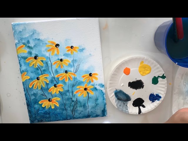 Art Tutorial: Easy Flower Painting for Kids  Kids canvas art, Easy flower  painting, Flower painting