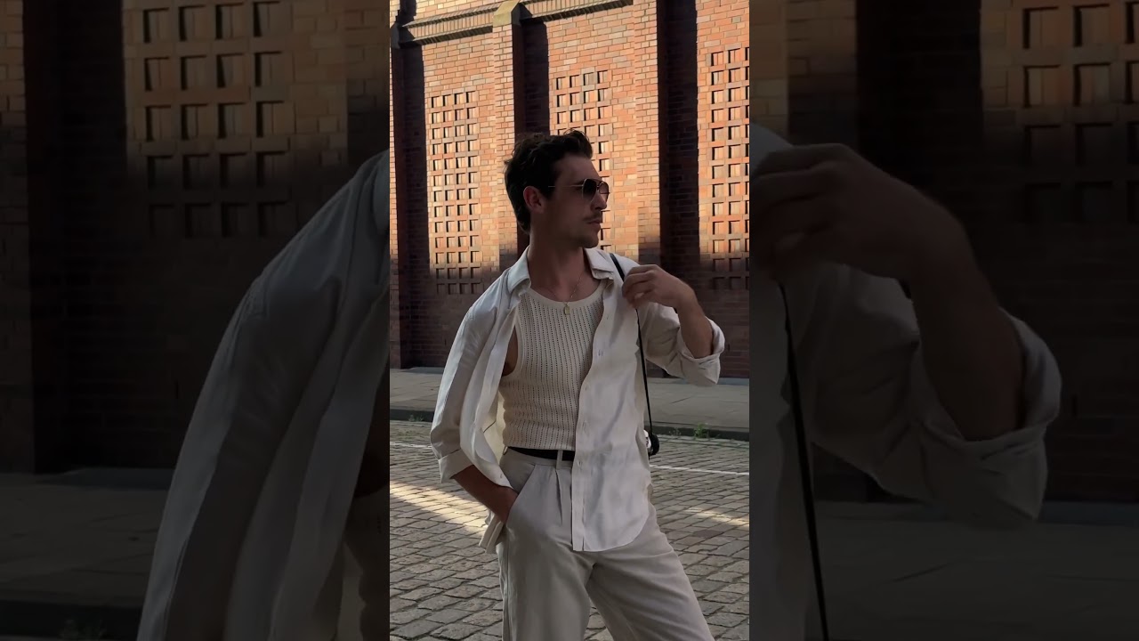 Summer essentials featuring linen with a silk shirt. 