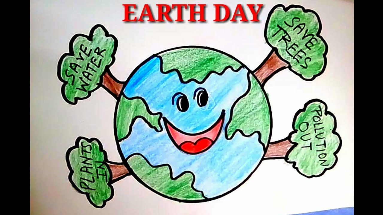 How To Draw Save Earth Save Life L Happy Earth Day Drawing Poster For 