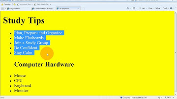 Class8 List Properties, Table in Html 5 Part 2