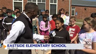 Cedric Haynes visits Eastside Elementary School in Dalton GA
