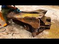 Restoring Life To Dead Hardwood Monolithic // Woodworking Build Beautiful Table Natural Ebony Wood