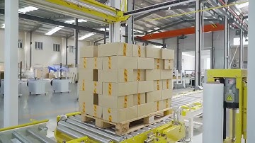 ABB Robot palletizing system---Palletizer dispenser, Robot palletizer, pallet wrapping machine