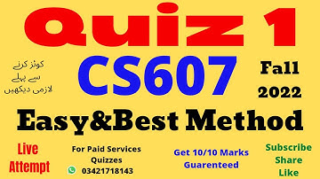 CS607 Quiz 1 Solution 2022 CS607 quiz 1 2022 CS 607 Quiz 1 Solution fall 2022 quiz 1 cs607 2022