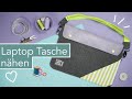 Laptop Tasche aus Filz & Leder zum Umhängen nähen