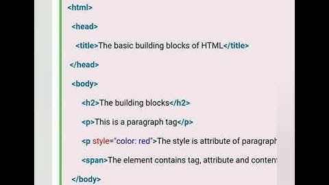 building blocks in HTML