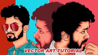 vector art tutorial | adobe illustrator | how to create cartoon art in tamil