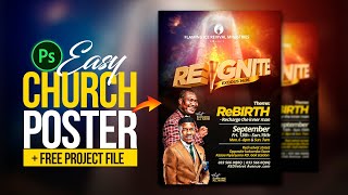 Set the Church Poster on FIRE / Flyer Design in PHOTOSHOP
