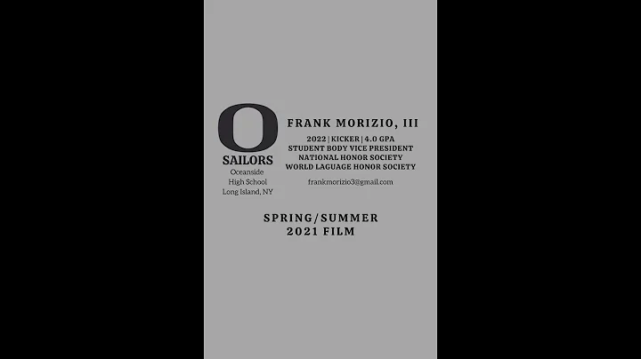 Frank Morizio Spring Summer Film 2021