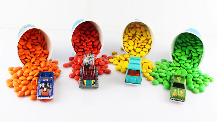 Learn Colors With M&M's Candy for Children, Toddlers and Babies Candy surprise cars for Kids