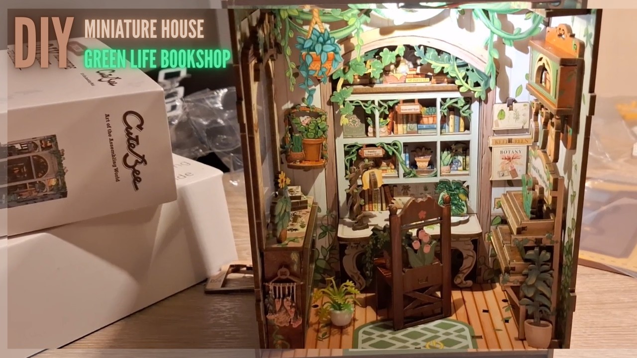 DIY Miniature House - Green Life Bookshop 📖💚