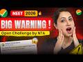 NEET 2026 : NTA Open Challenge & Official Warning! 🛑 #neet2026 #ntaupdate #ntalatestnewstoday #nta