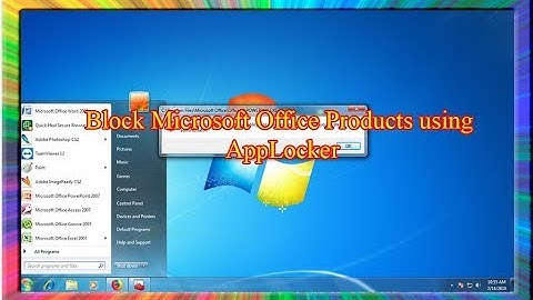 how to restrict access to programs with AppLocker in Windows 7